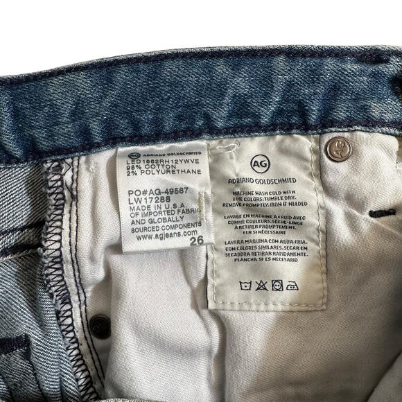 AG Jeans Denim New The Jodi Crop High Rise Slim Flare Crop Jeans Raw Hem 26 USA - Picture 10 of 11